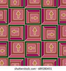Seamless abstract pattern with arrows on buttons