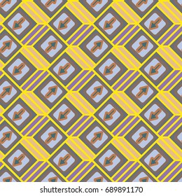 Seamless abstract pattern with arrows on button.