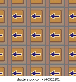 Seamless abstract pattern with arrows on button.