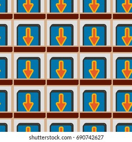 Seamless abstract pattern with arrows on button.