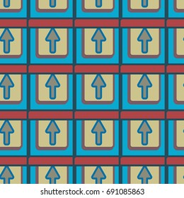 Seamless abstract pattern with arrows on button.