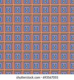 Seamless abstract pattern with arrows on button.