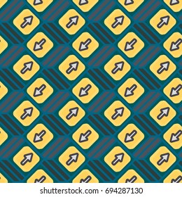 Seamless abstract pattern with arrows on button.