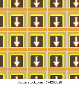 Seamless abstract pattern with arrows on button.