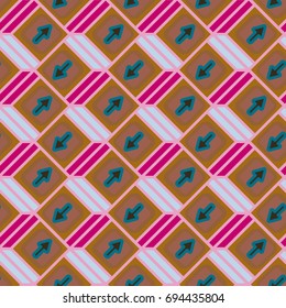 Seamless abstract pattern with arrows on button.