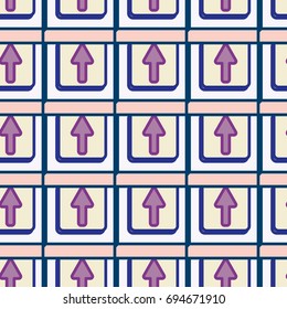 Seamless abstract pattern with arrows on button.