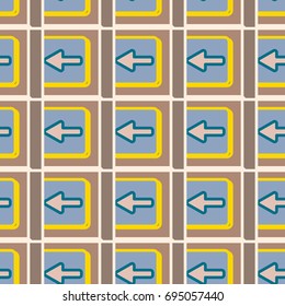 Seamless abstract pattern with arrows on button.