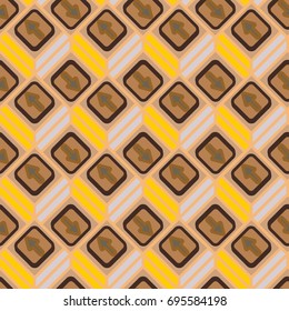 Seamless abstract pattern with arrows on button.