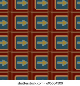 Seamless abstract pattern with arrows on button.