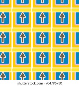 Seamless abstract pattern with arrows on button.