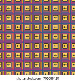 Seamless abstract pattern with arrows on button.