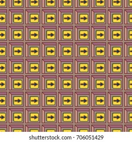 Seamless abstract pattern with arrows on button.