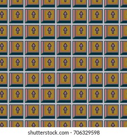 Seamless abstract pattern with arrows on button.