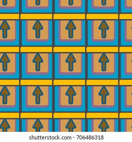 Seamless abstract pattern with arrows on button.