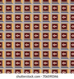 Seamless abstract pattern with arrows on button.