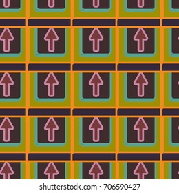 Seamless abstract pattern with arrows on button.