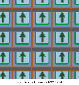 Seamless abstract pattern with arrows on button.