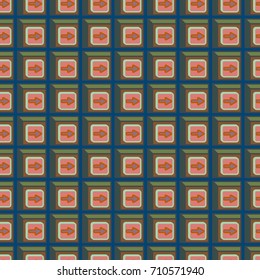 Seamless abstract pattern with arrows on button.