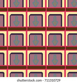 Seamless abstract pattern with arrows on button.