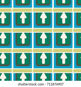 Seamless abstract pattern with arrows on button.