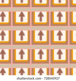 Seamless abstract pattern with arrows on button.