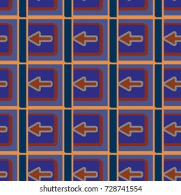 Seamless abstract pattern with arrows on button.