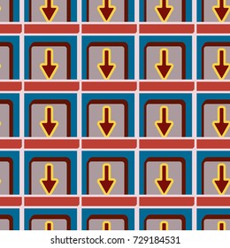 Seamless abstract pattern with arrows on button.