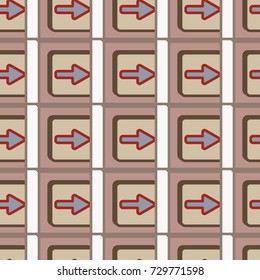 Seamless abstract pattern with arrows on button.