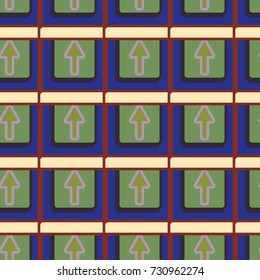 Seamless abstract pattern with arrows on button.