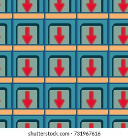 Seamless abstract pattern with arrows on button.