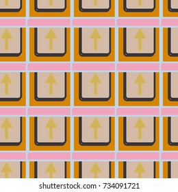 Seamless abstract pattern with arrows on button.
