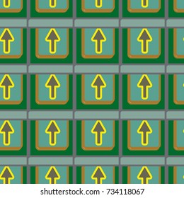 Seamless abstract pattern with arrows on button.
