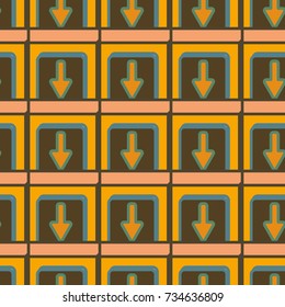 Seamless abstract pattern with arrows on button.