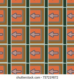 Seamless abstract pattern with arrows on button.