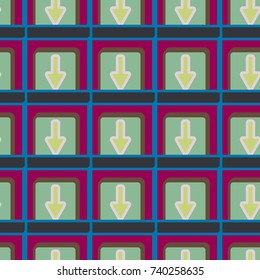 Seamless abstract pattern with arrows on button.
