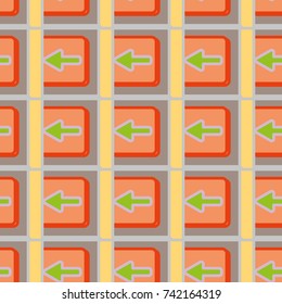 Seamless abstract pattern with arrows on button.