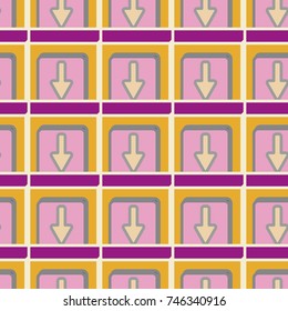 Seamless abstract pattern with arrows on button.