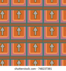 Seamless abstract pattern with arrows on button.