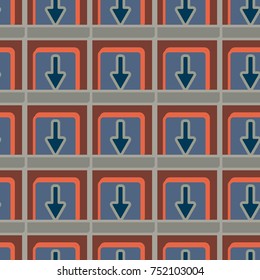 Seamless abstract pattern with arrows on button.