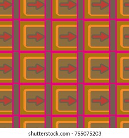 Seamless abstract pattern with arrows on button.