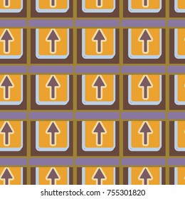 Seamless abstract pattern with arrows on button.