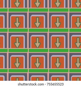 Seamless abstract pattern with arrows on button.