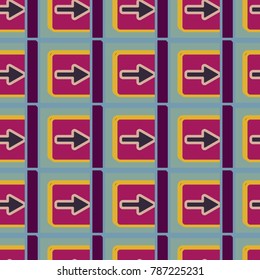 Seamless abstract pattern with arrows on button.