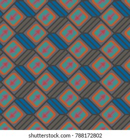 Seamless abstract pattern with arrows on button.