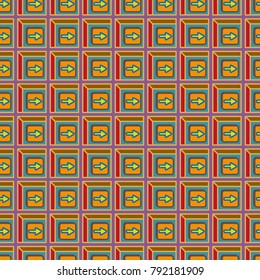 Seamless abstract pattern with arrows on button.