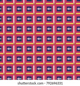 Seamless abstract pattern with arrows on button.