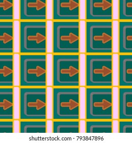 Seamless abstract pattern with arrows on button.