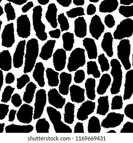 Seamless abstract pattern art. Texture with Hand Painted Crossing Brush Strokes for Print. Animal fur texture background. Modern graphics. Vector illustration.