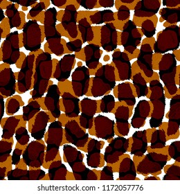 Seamless abstract pattern art. Texture with Hand Painted Crossing Brush Strokes for Print. Animal fur texture background. Modern graphics. Vector illustration.