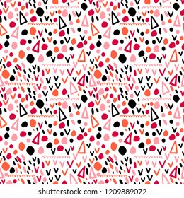Seamless abstract pattern art. Texture with Hand Painted Crossing Brush Strokes for Print. Drawing texture background. Modern graphics. Vector illustration.
